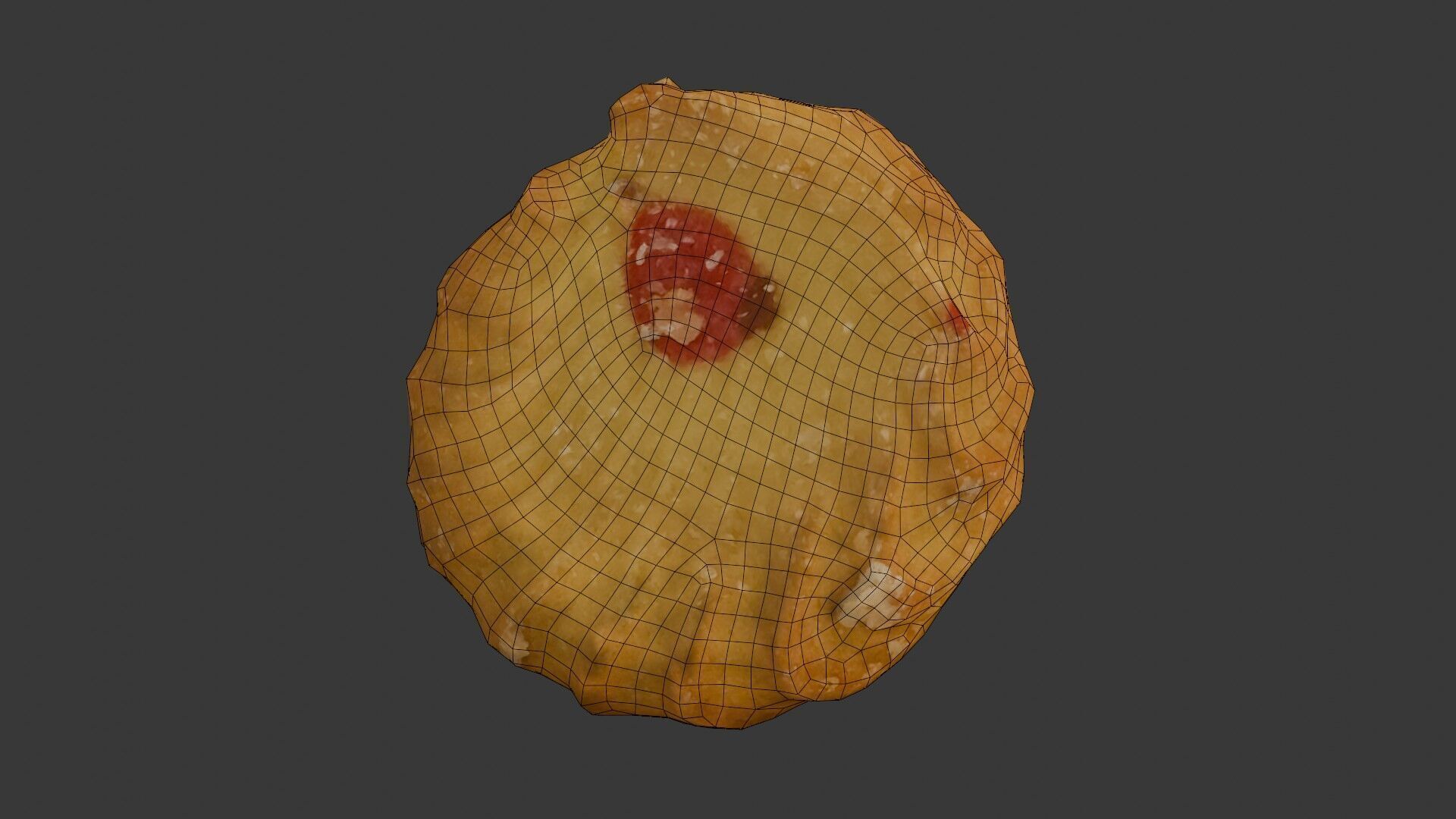 3D Scan of a Butter Cookie with Jam Center Low-poly 3D model_2