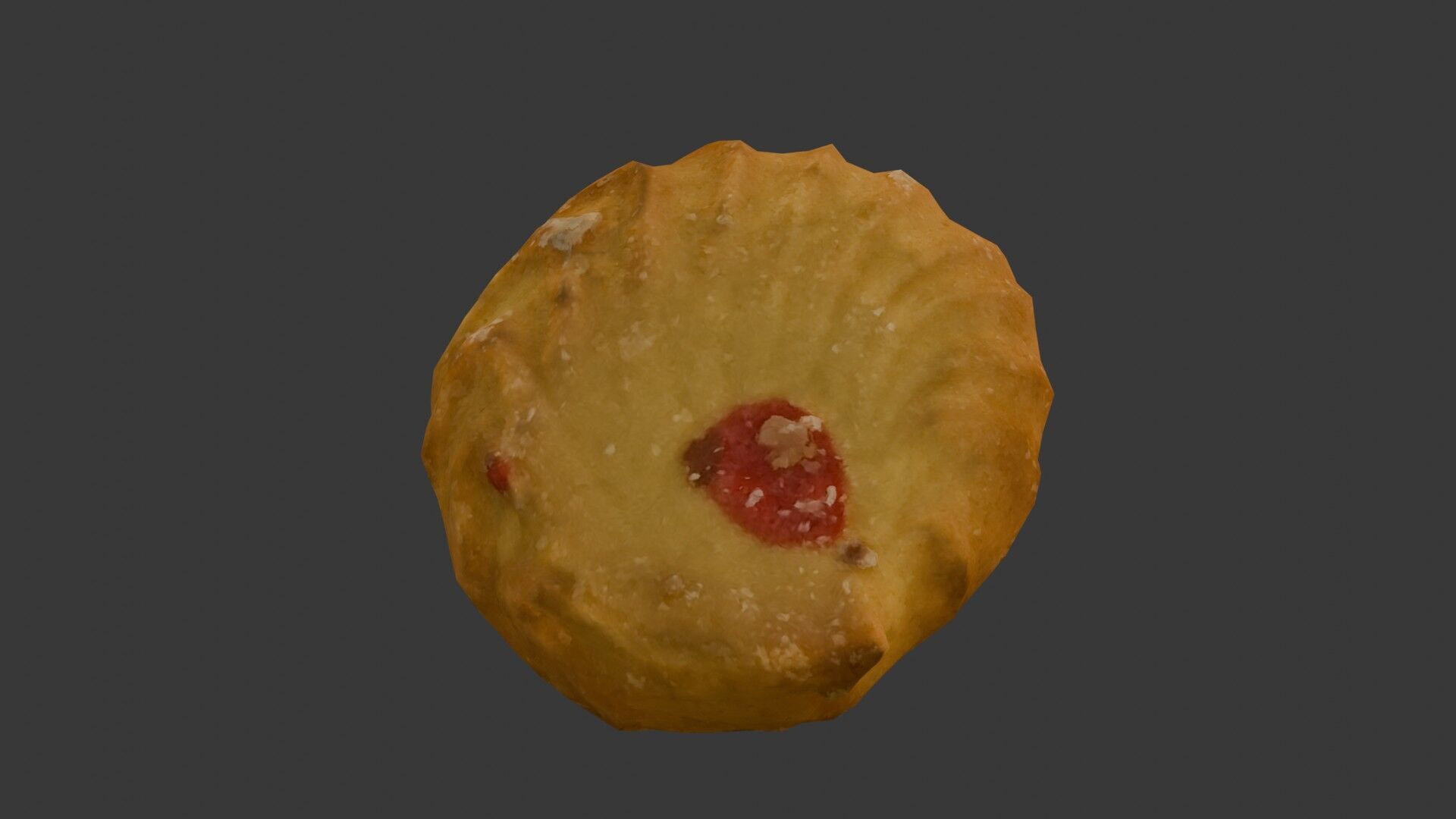 3D Scan of a Butter Cookie with Jam Center Low-poly 3D model_7