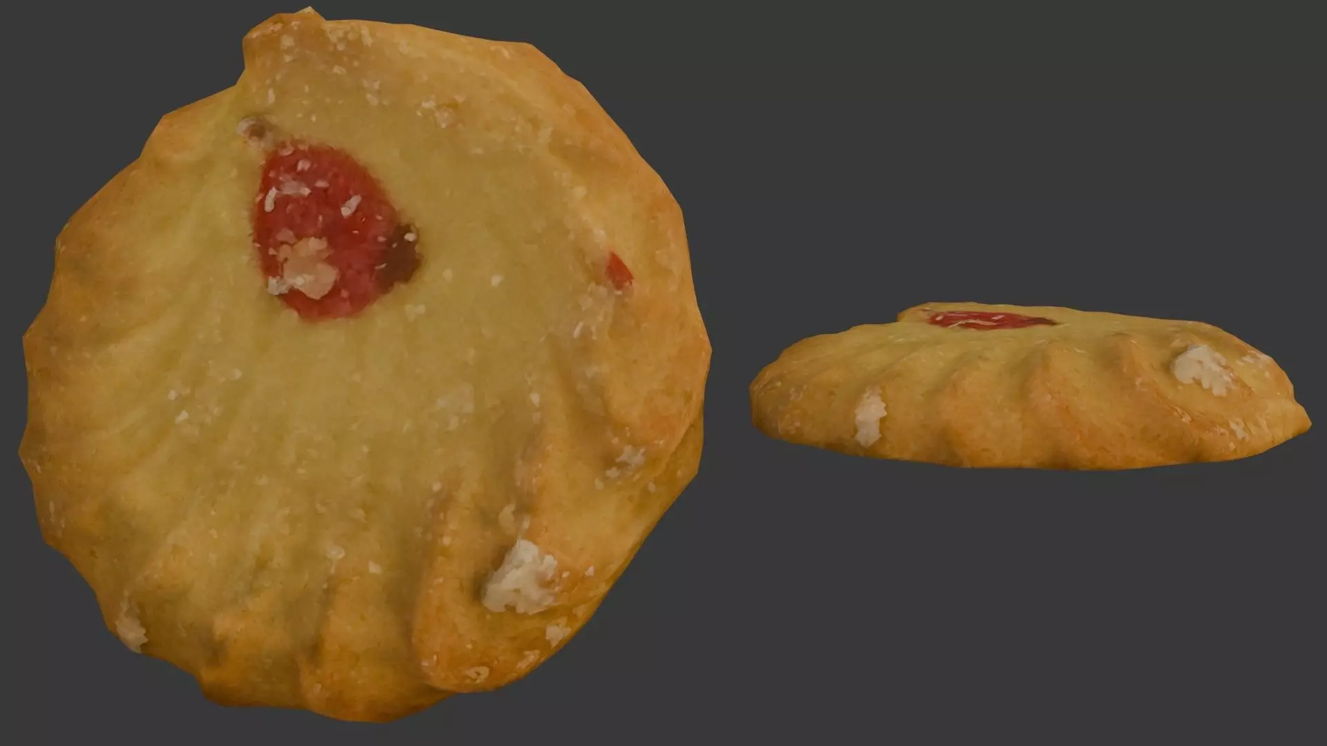 3D Scan of a Butter Cookie with Jam Center Low-poly 3D model_0