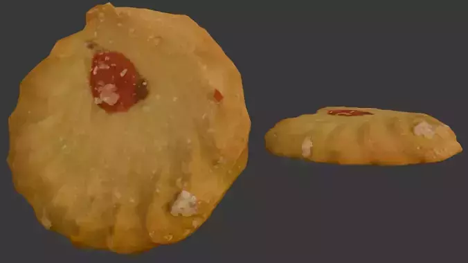 3D Scan of a Butter Cookie with Jam Center