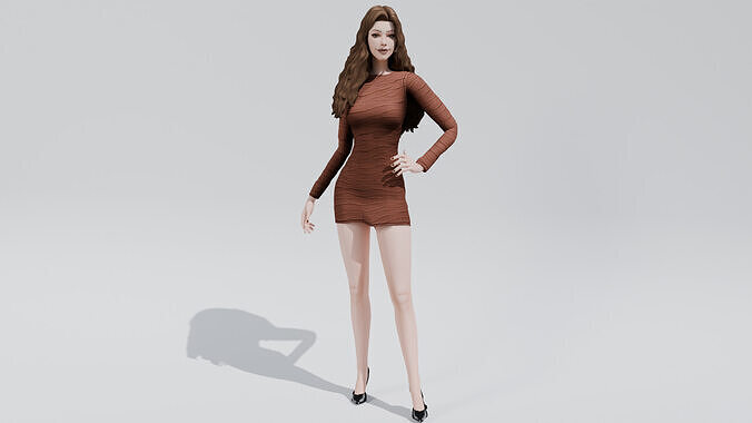 Rigged 3D Model - Adult Woman - Katie Free 3D model