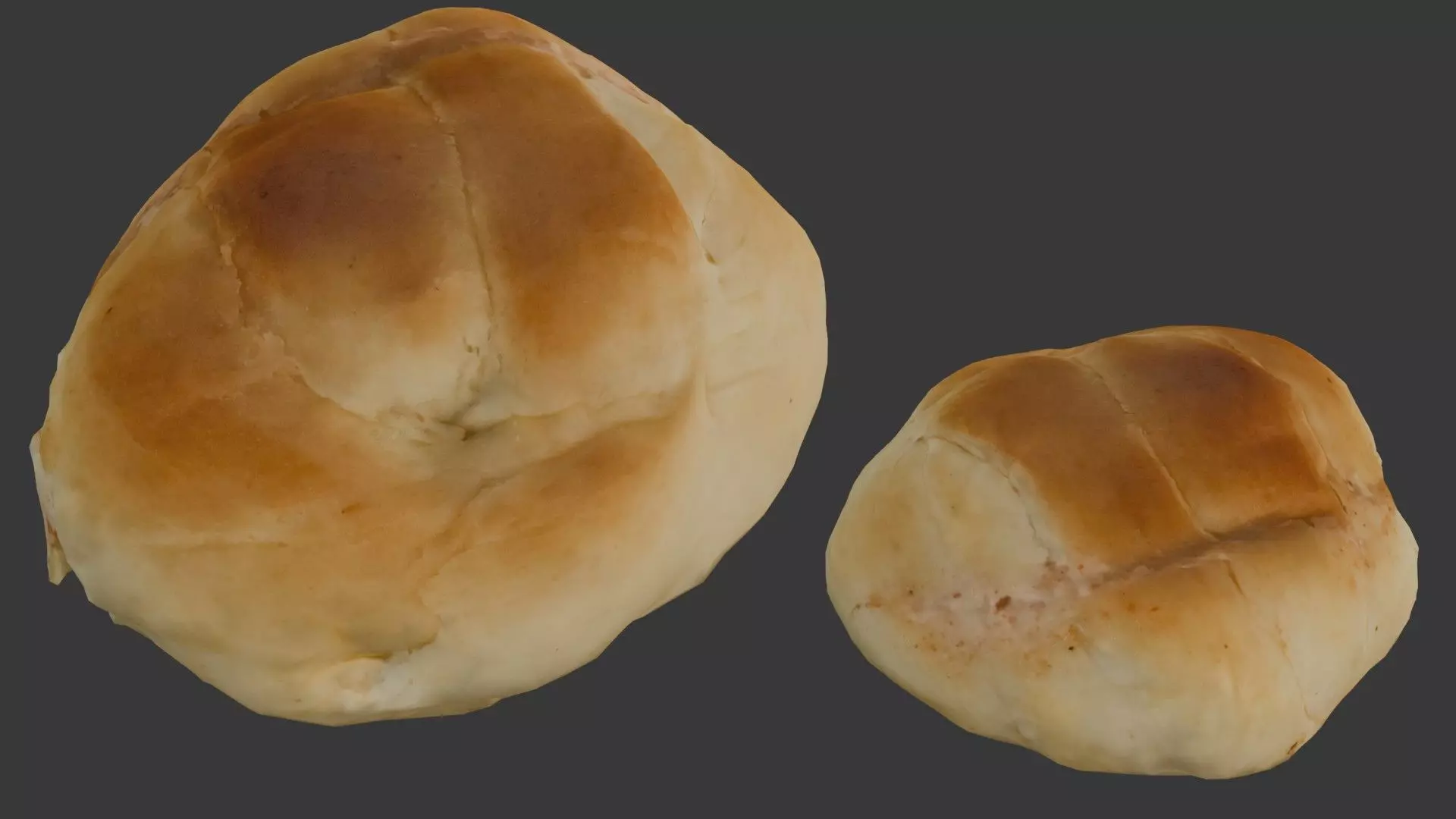 Bread Roll Scan Low-poly 3D model_0