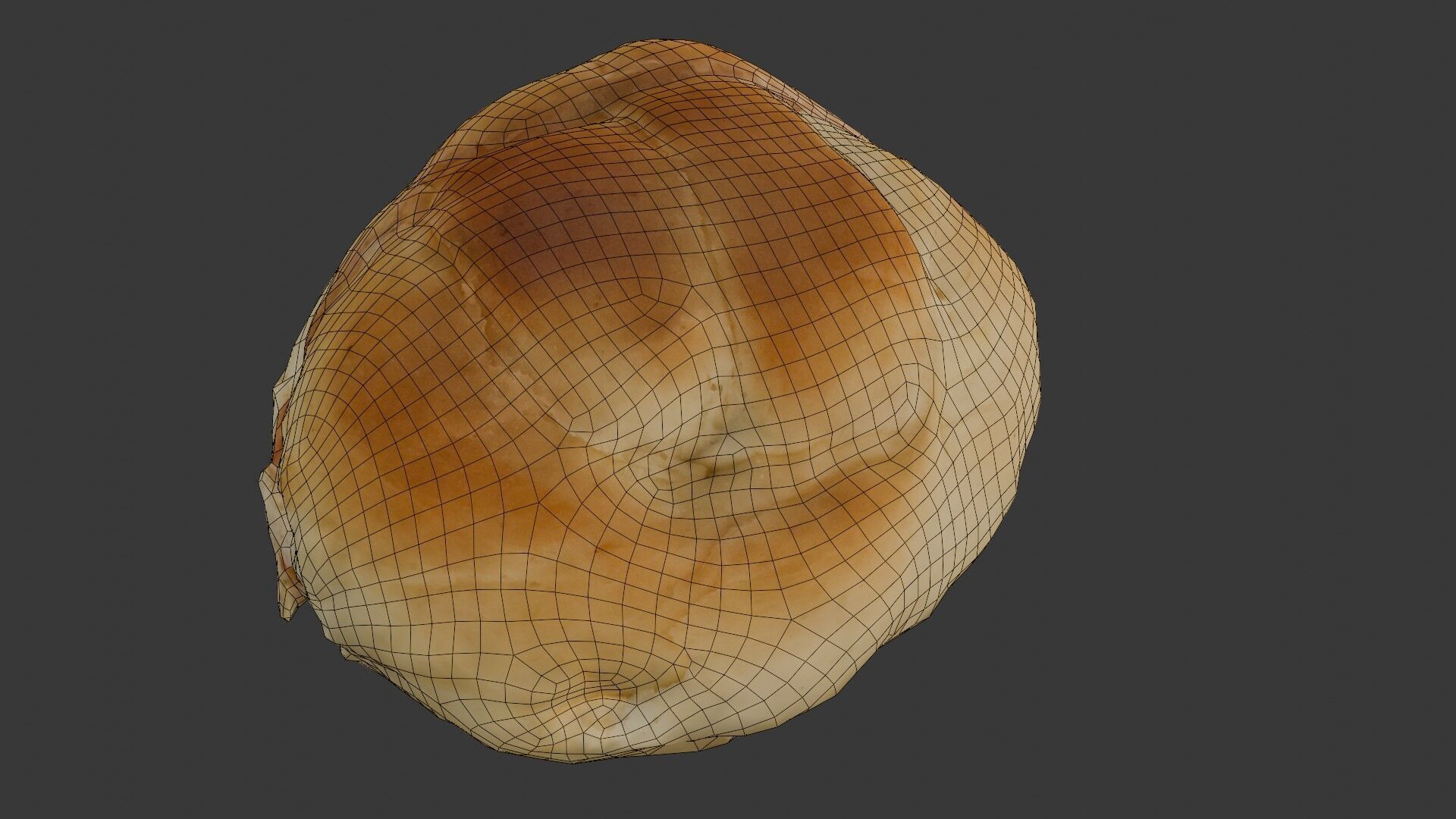 Bread Roll Scan Low-poly 3D model_2