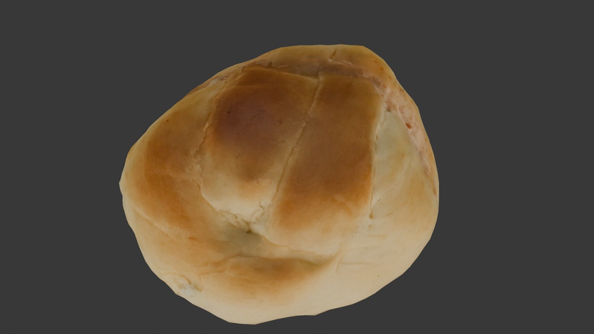 Bread Roll Scan Low-poly 3D model_7