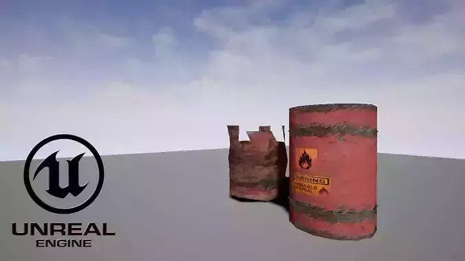 Game Ready Explosive Barrel Free low-poly 3D model
