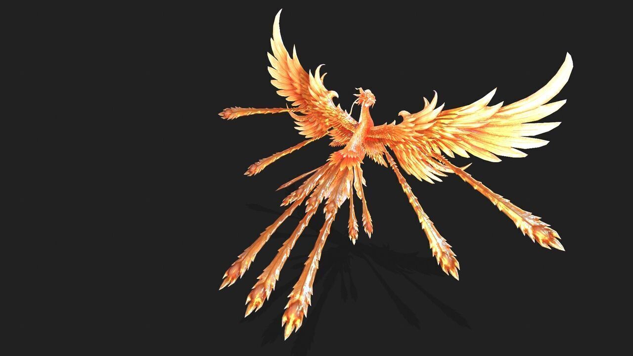 4 complete Fire Phoenix animations Low-poly 3D model_8