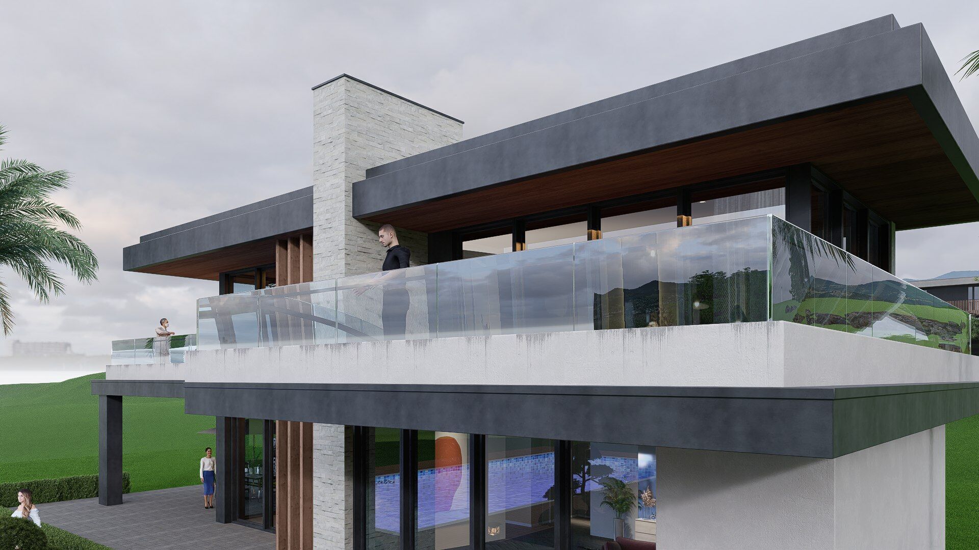 villa Low-poly 3D model_5