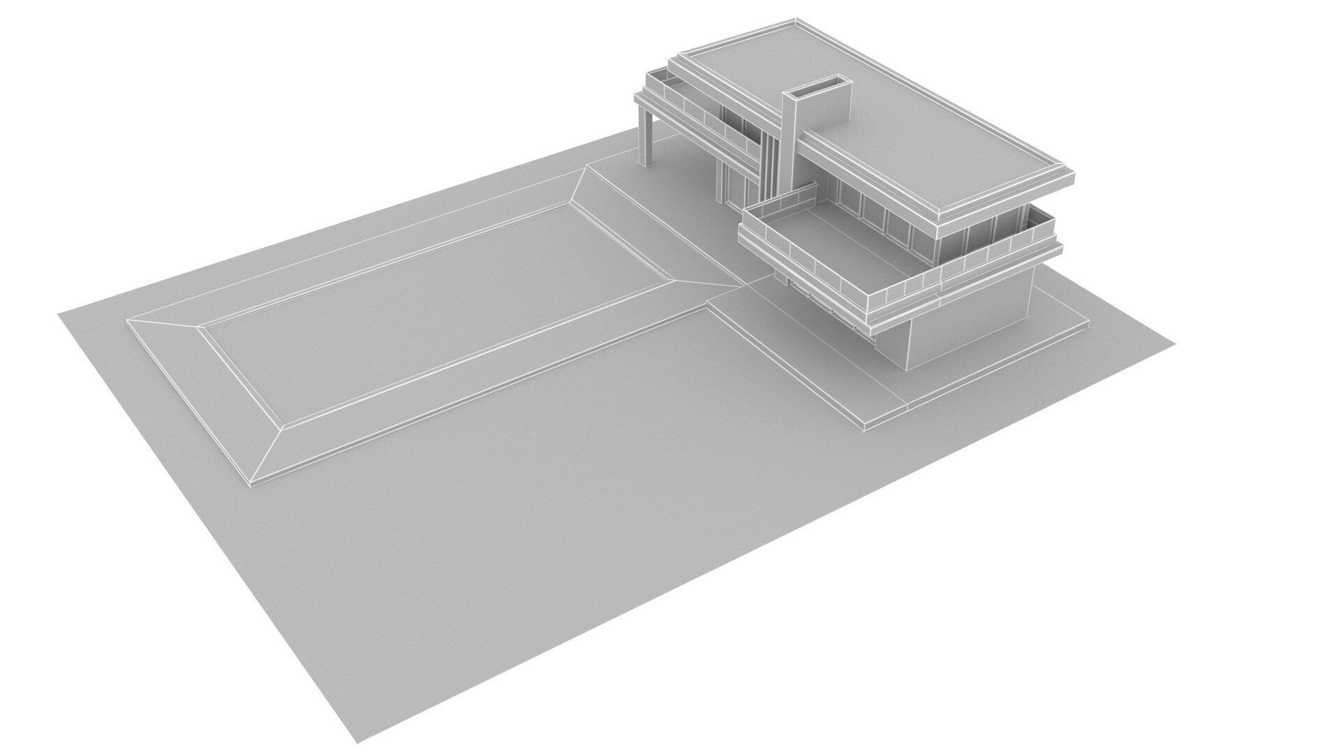 villa Low-poly 3D model_9