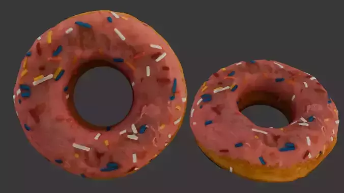 Pink Frosted Donut with Sprinkles Scan