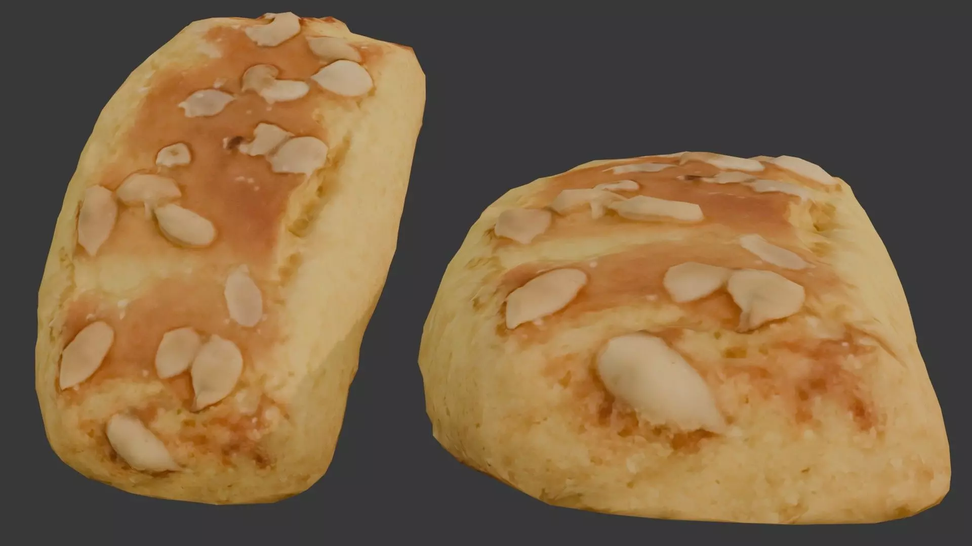 Almond Pastry Scan Low-poly 3D model