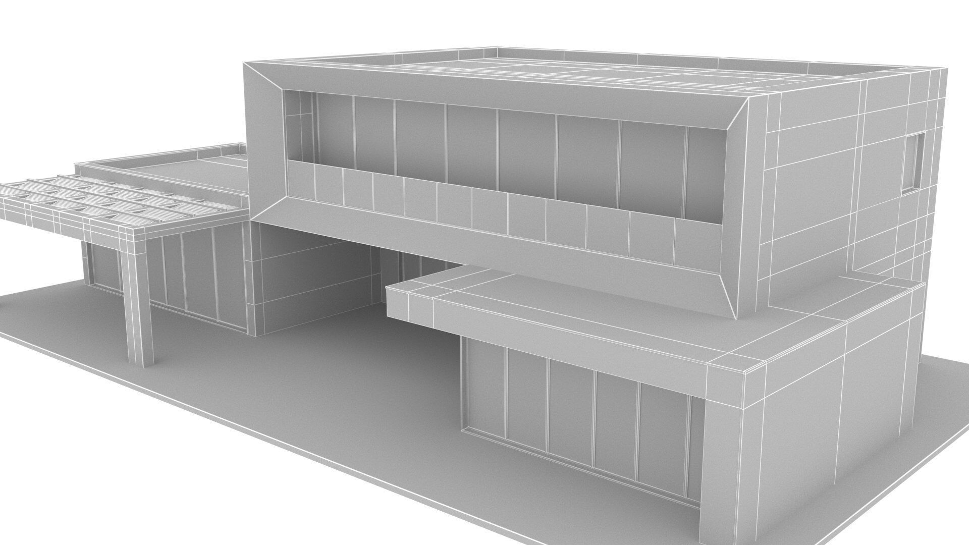 villa Low-poly 3D model_13