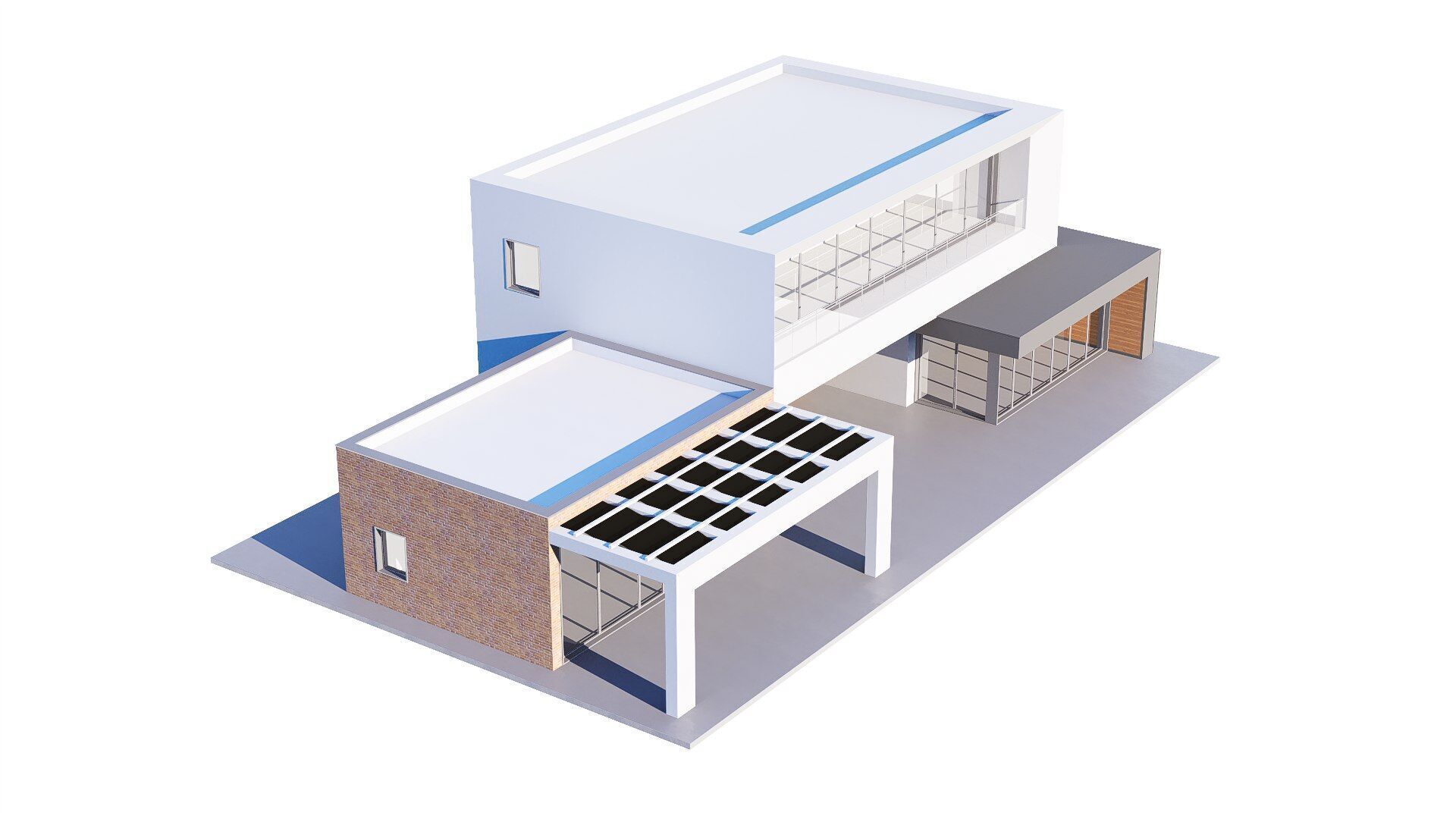 villa Low-poly 3D model_12