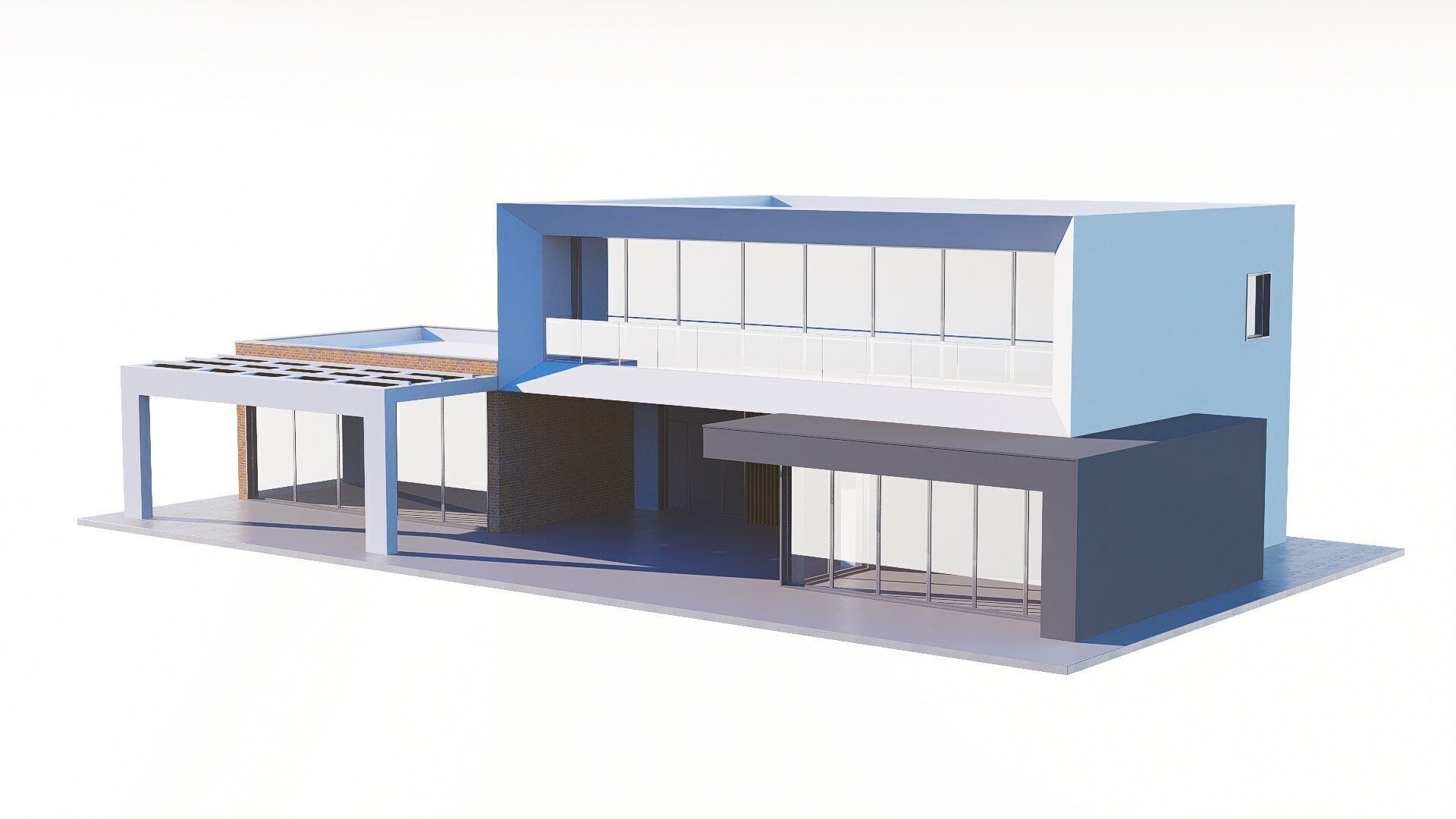 villa Low-poly 3D model_7