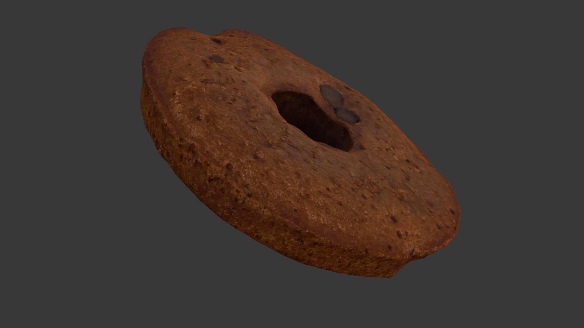 Chocolate Chip Bagel Scan Low-poly 3D model_4