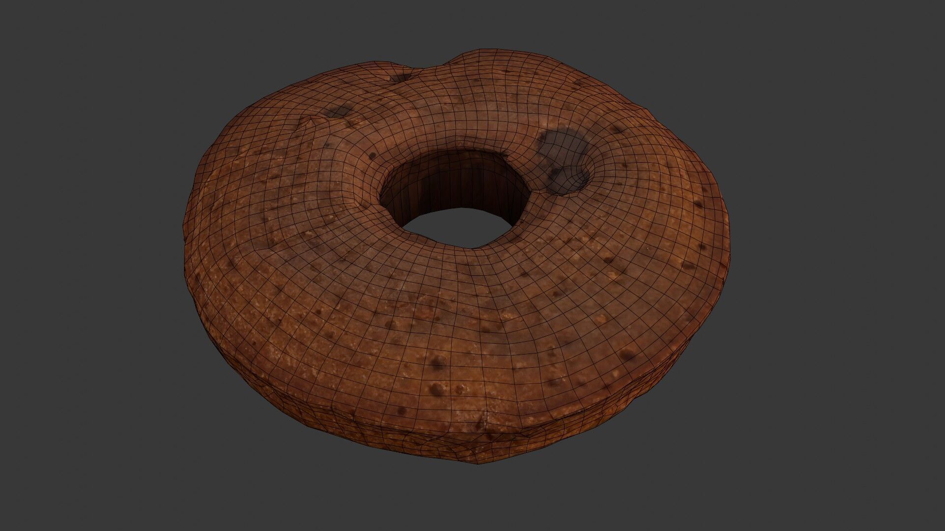Chocolate Chip Bagel Scan Low-poly 3D model_2