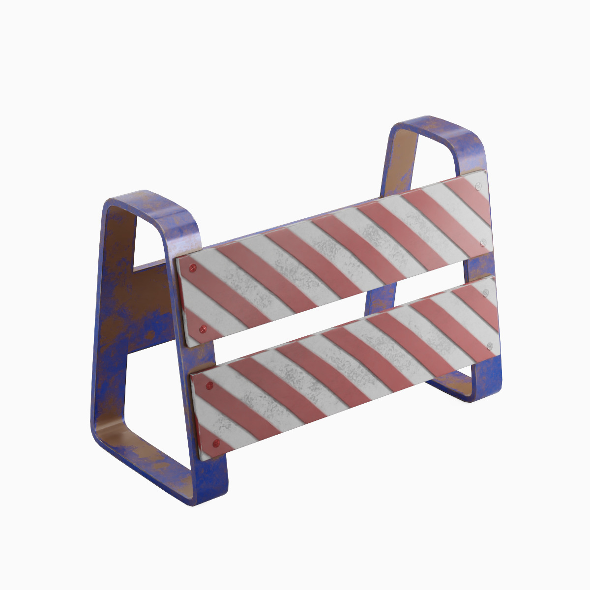 Traffic Barricade 04 Low-poly 3D model_4