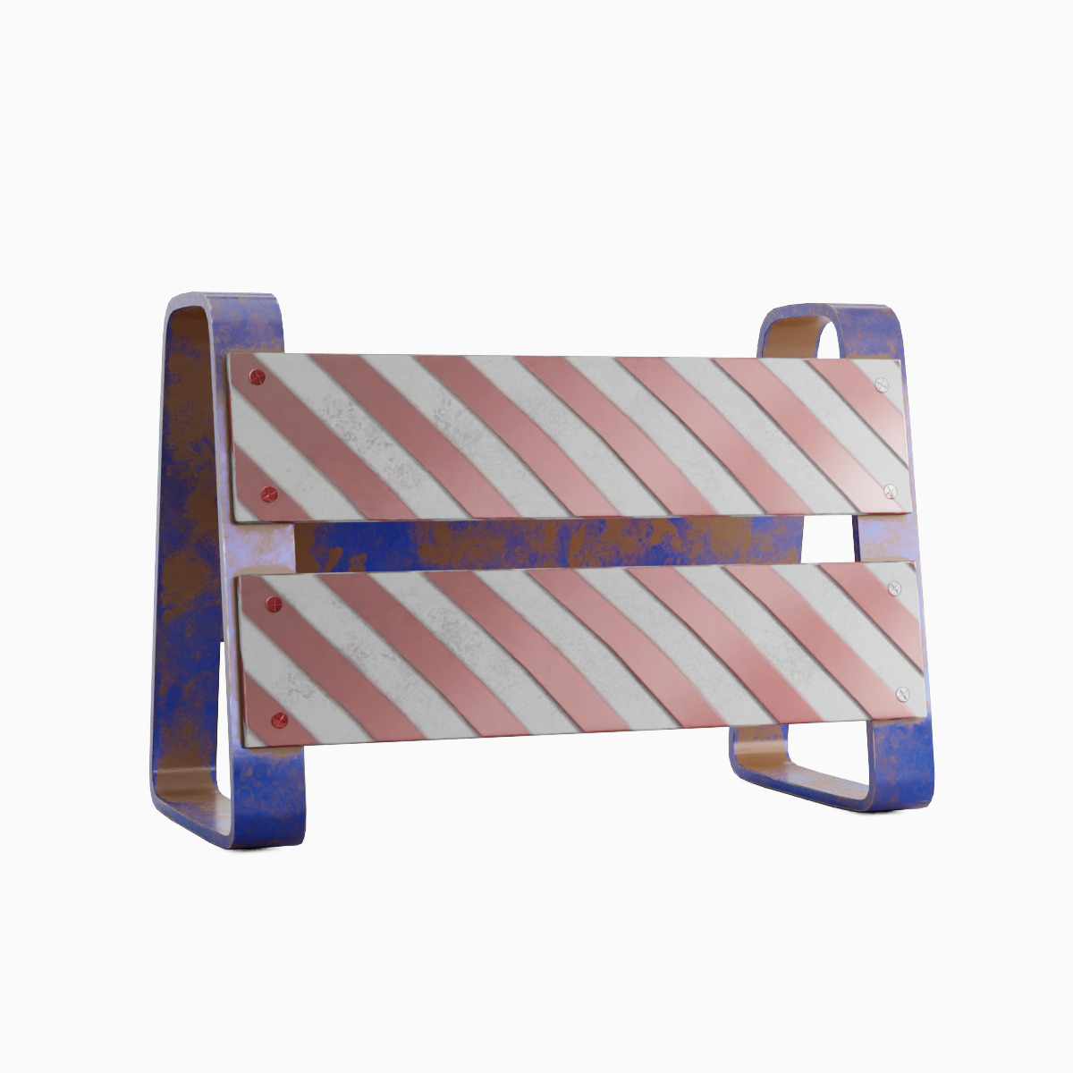 Traffic Barricade 04 Low-poly 3D model_1