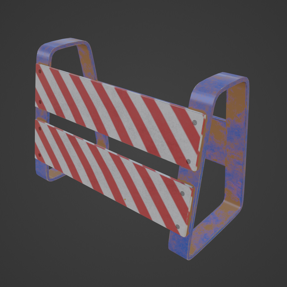 Traffic Barricade 04 Low-poly 3D model_6