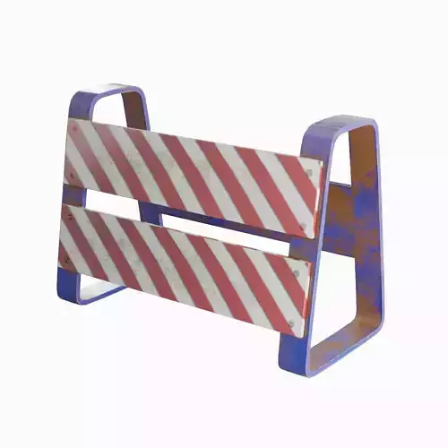 Traffic Barricade 04 Low-poly 3D model