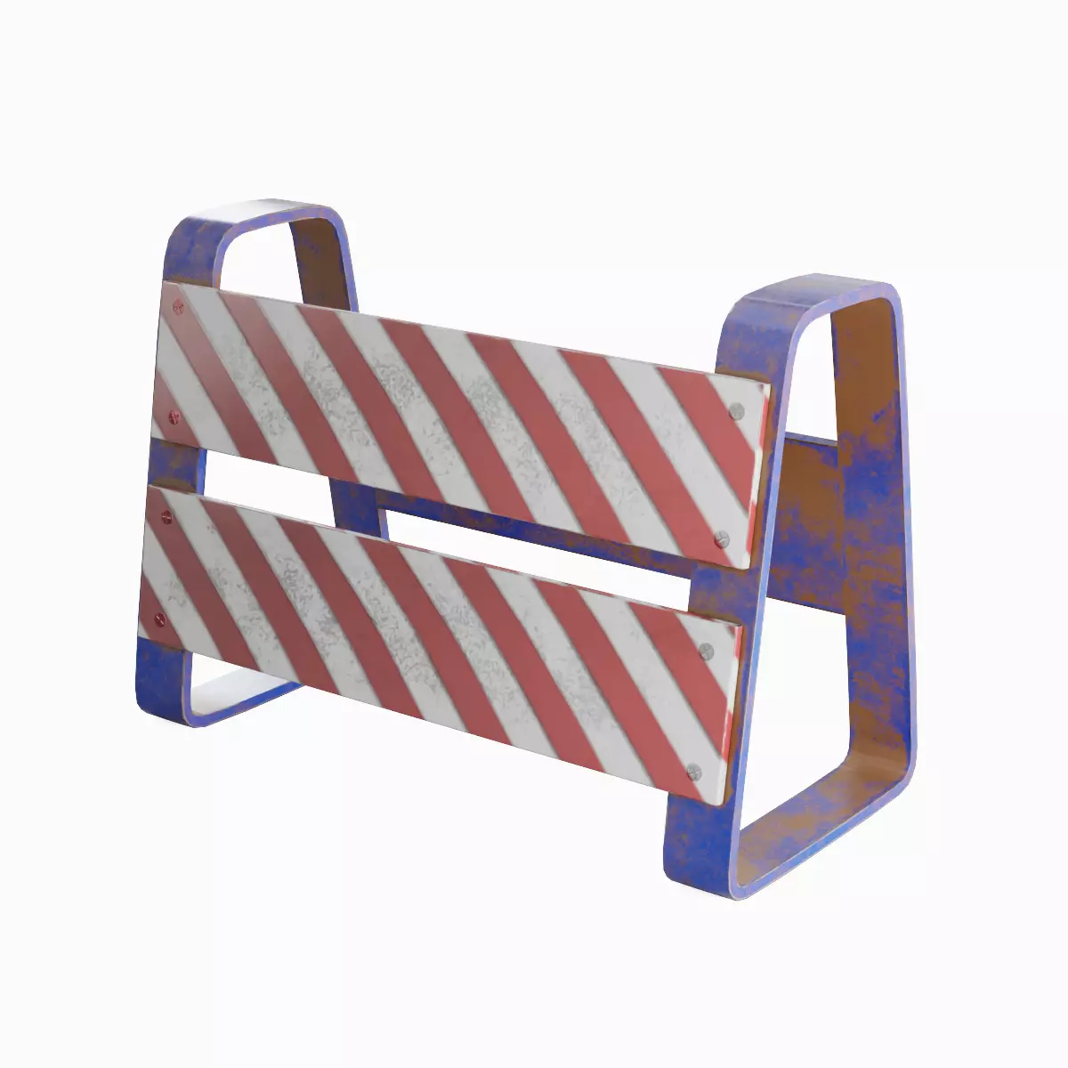 Traffic Barricade 04 Low-poly 3D model_0