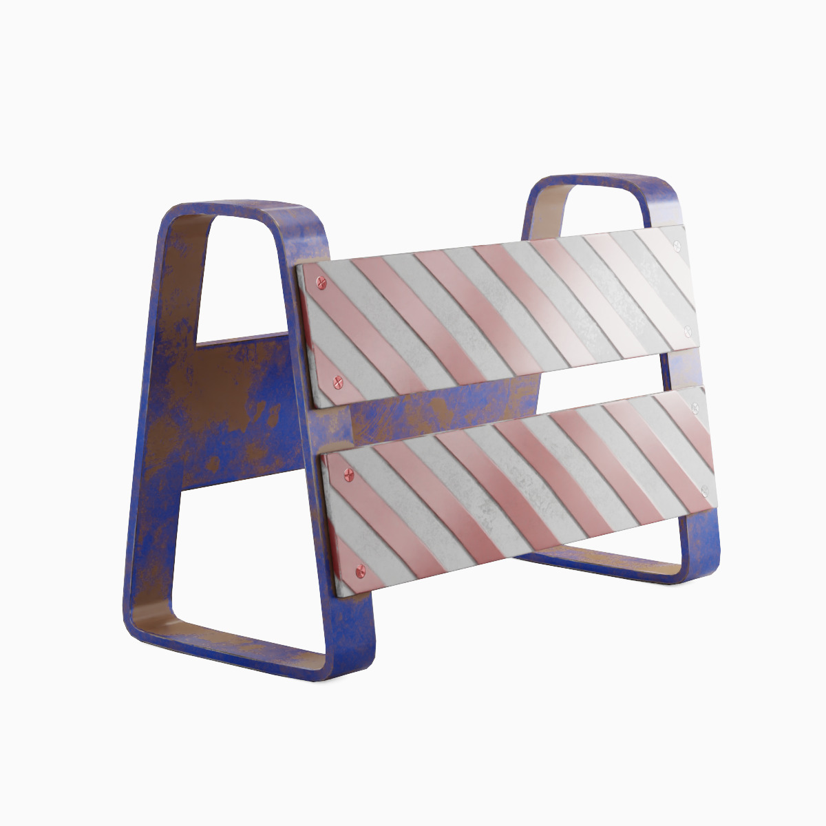 Traffic Barricade 04 Low-poly 3D model_2