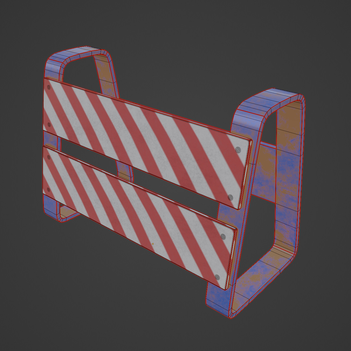 Traffic Barricade 04 Low-poly 3D model_7