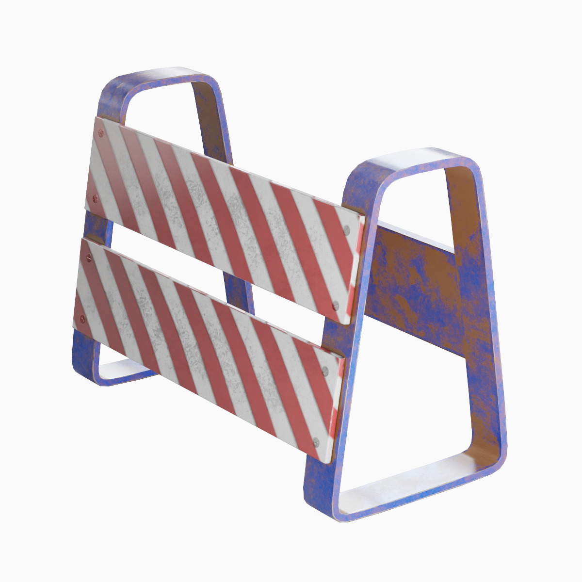 Traffic Barricade 04 Low-poly 3D model_5