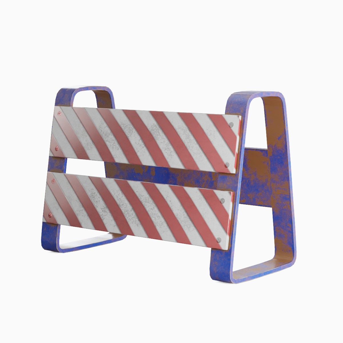 Traffic Barricade 04 Low-poly 3D model_3