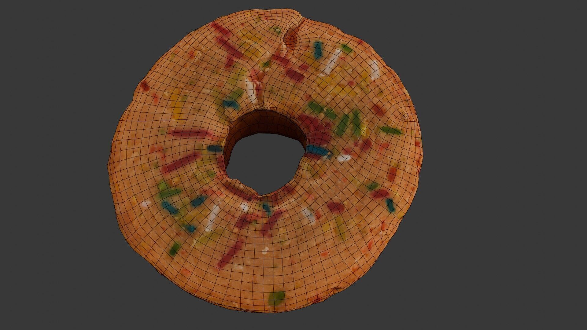 Sprinkle Donut Scan Low-poly 3D model_2