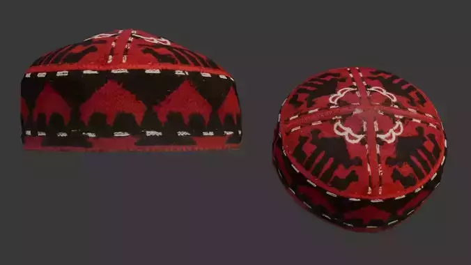 Traditional Embroidered Cap Scan