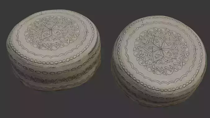 Embroidered White Cap Scan