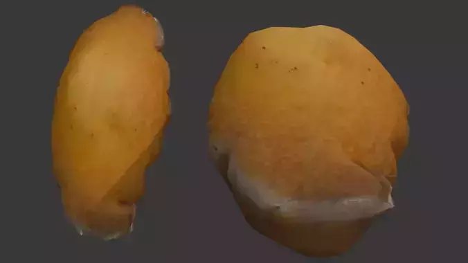 Realistic Bread Roll 3D Scan
