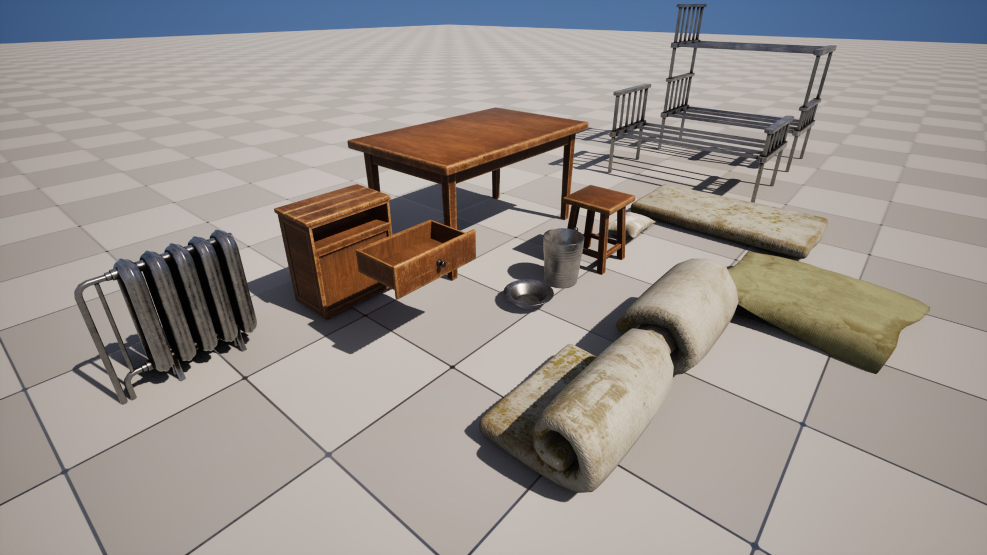 Urban Interior Props Low-poly 3D model_2