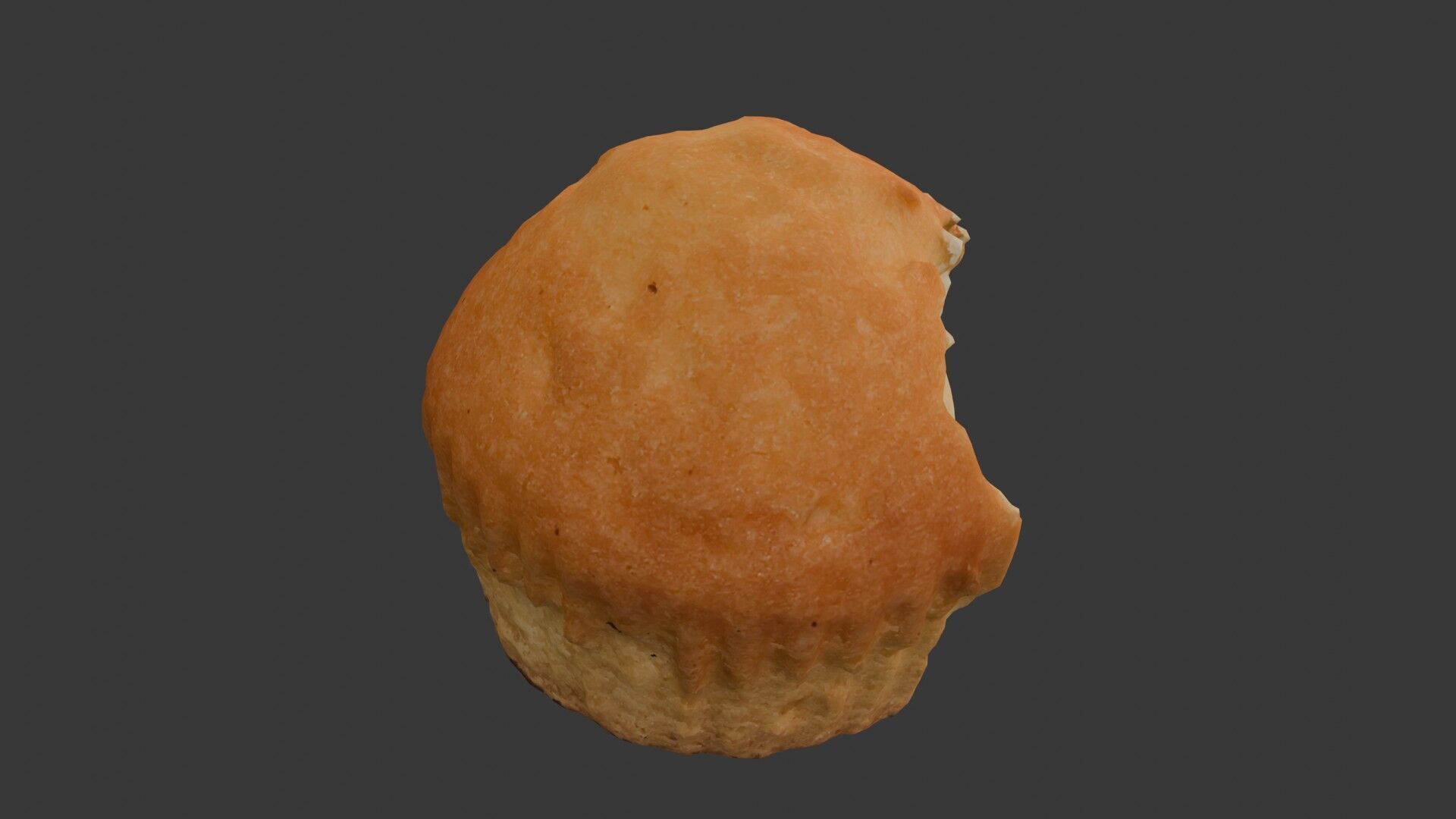 Bitten Bread Roll 3D Scan Low-poly 3D model_6