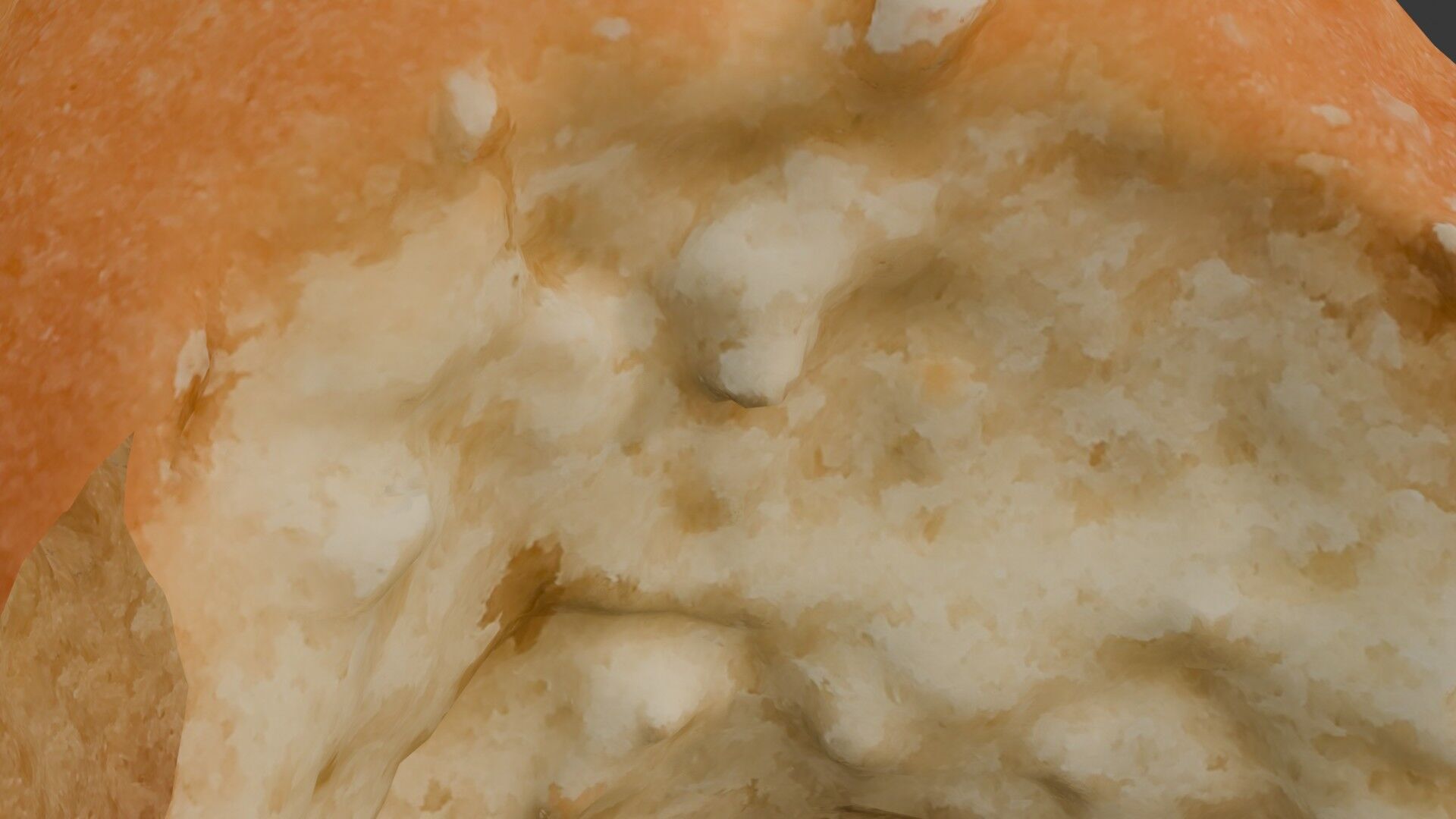 Bitten Bread Roll 3D Scan Low-poly 3D model_3