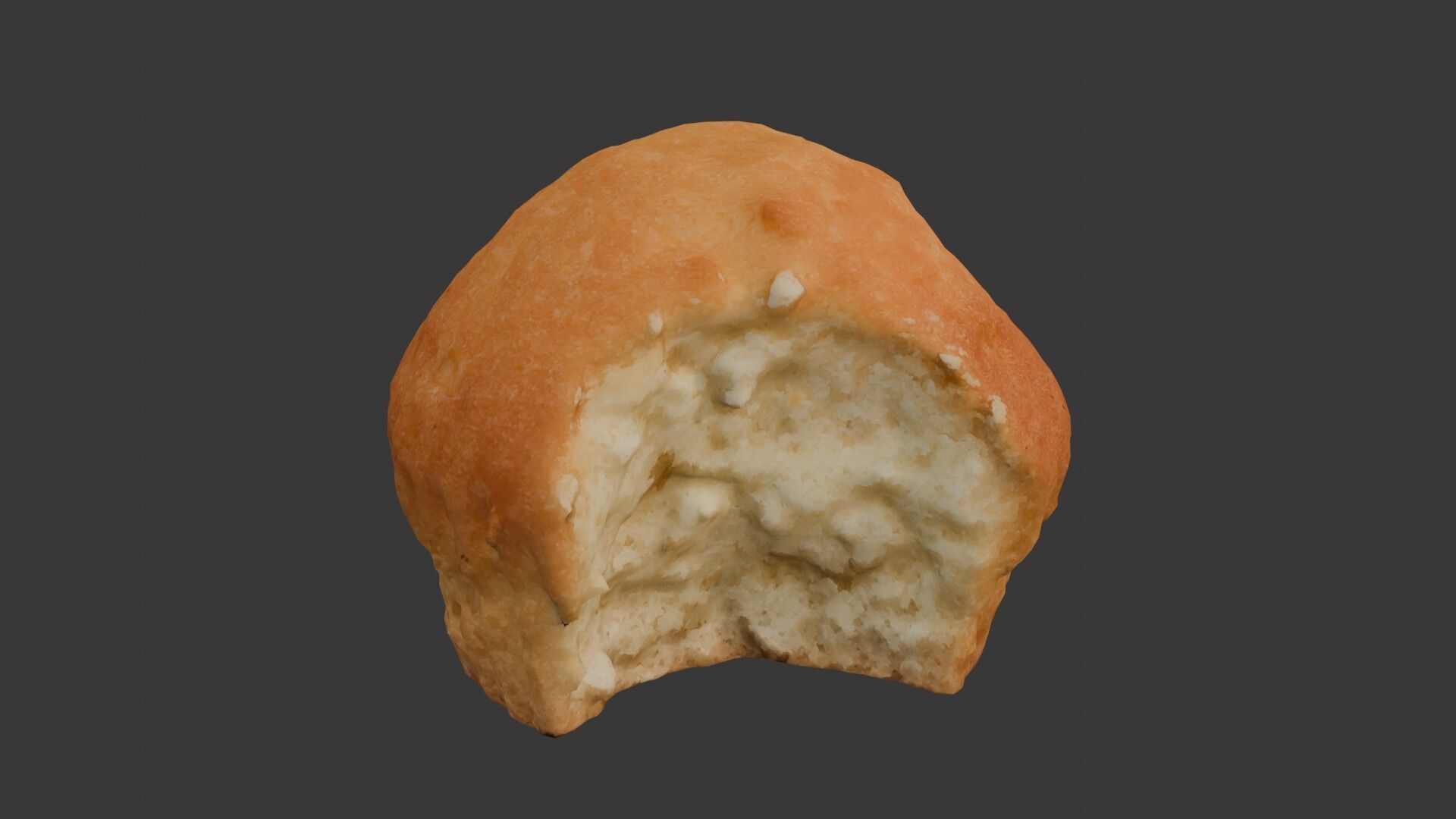 Bitten Bread Roll 3D Scan Low-poly 3D model_1