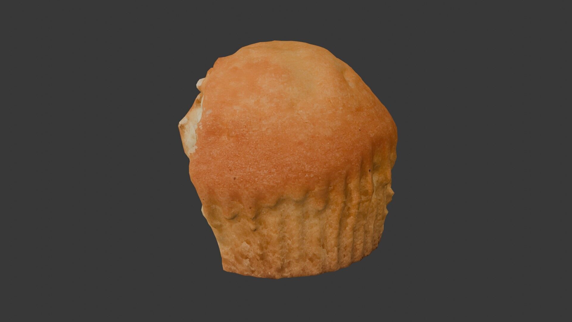 Bitten Bread Roll 3D Scan Low-poly 3D model_4