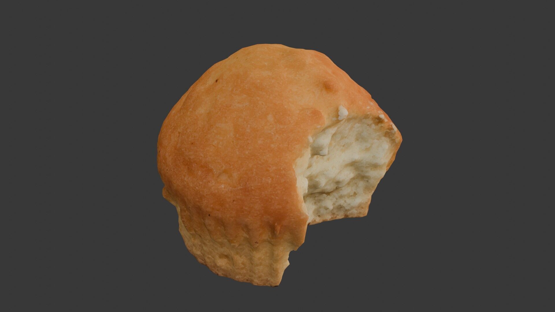 Bitten Bread Roll 3D Scan Low-poly 3D model_7