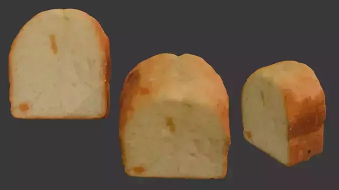 Sliced Pound Cake 3D Scan Low-poly 3D model