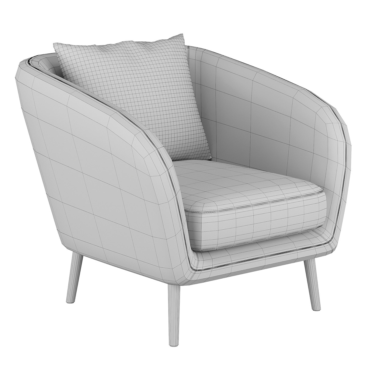 Hanna chair Low-poly 3D model_3
