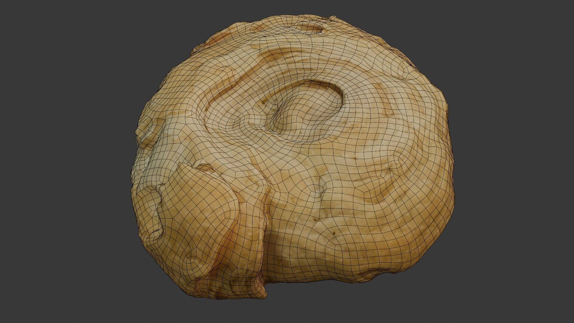 Flaky Pastry Swirl 3D Scan Low-poly 3D model_2