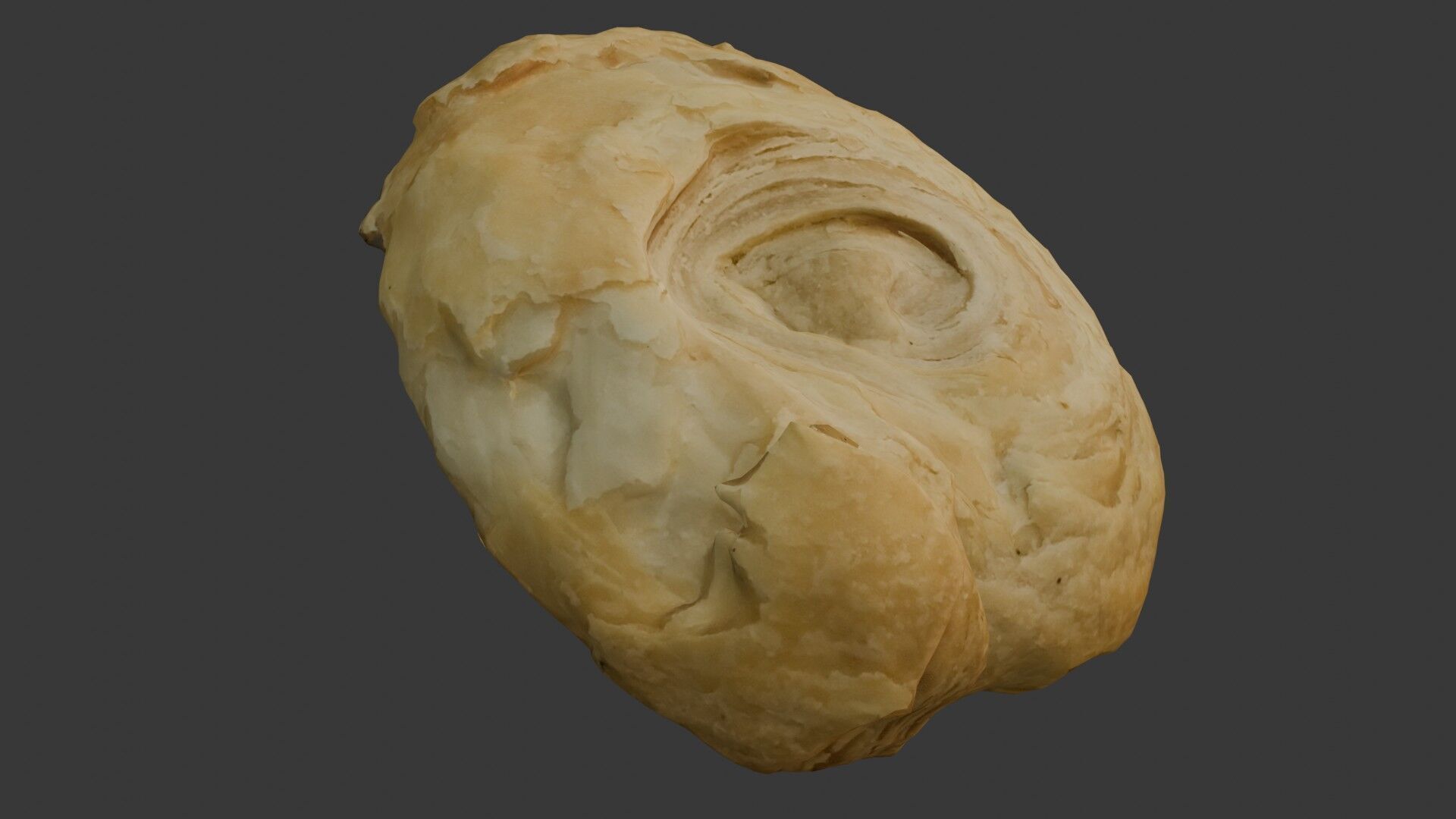 Flaky Pastry Swirl 3D Scan Low-poly 3D model_4