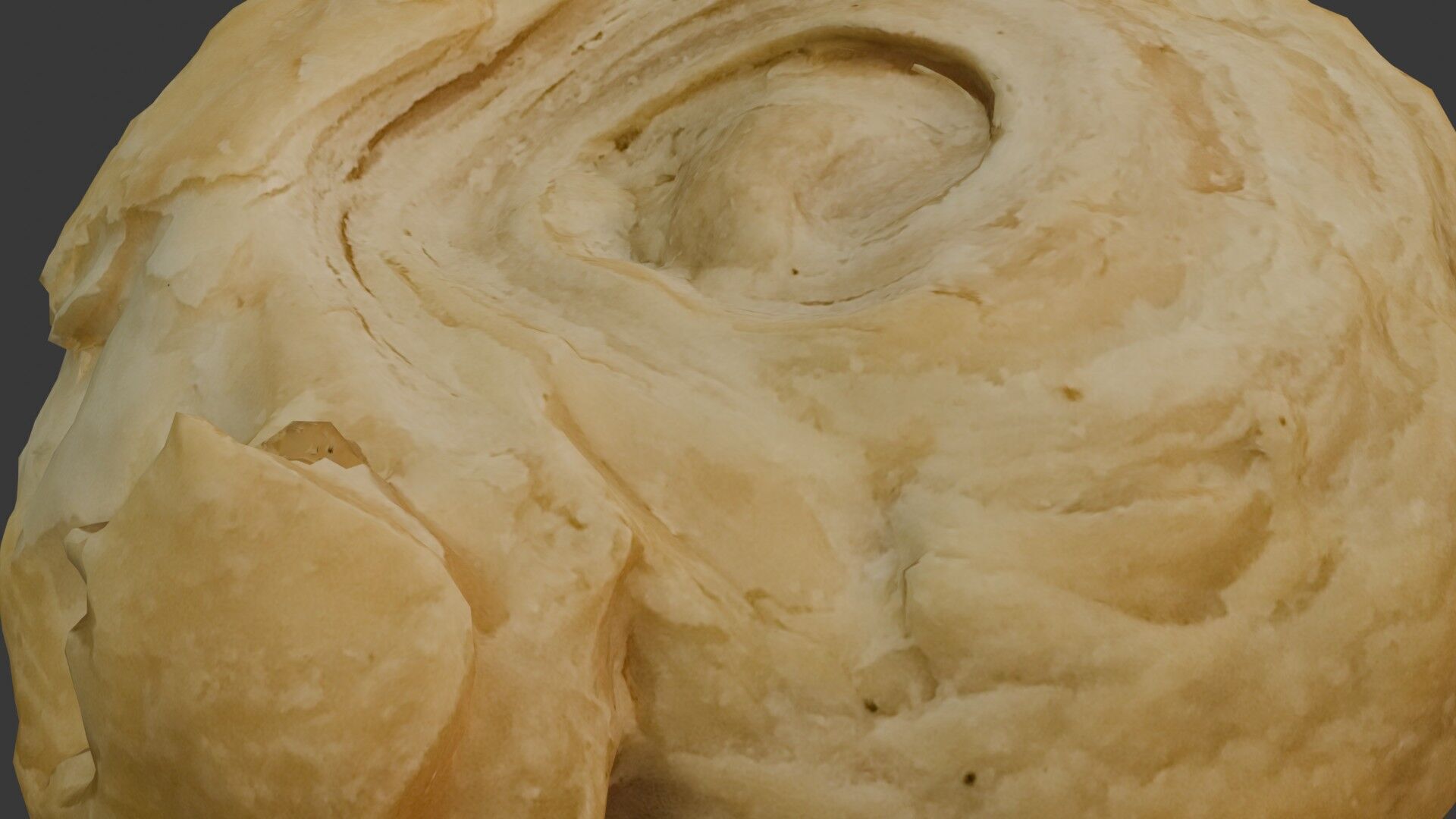 Flaky Pastry Swirl 3D Scan Low-poly 3D model_3