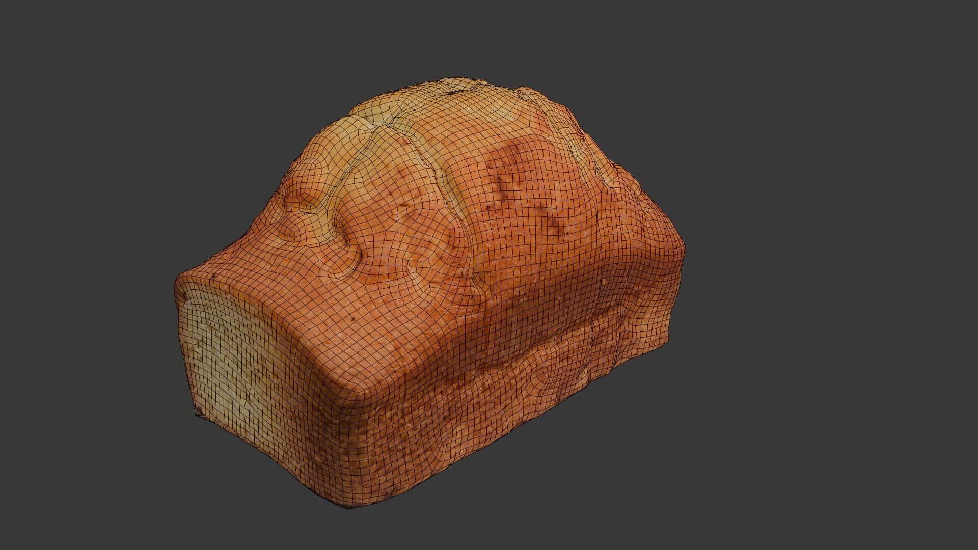 Homemade Bread Loaf 3D Scan Low-poly 3D model_2