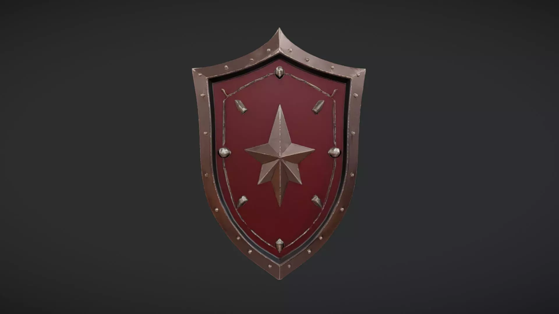 Decorative medieval shield 3D model_0