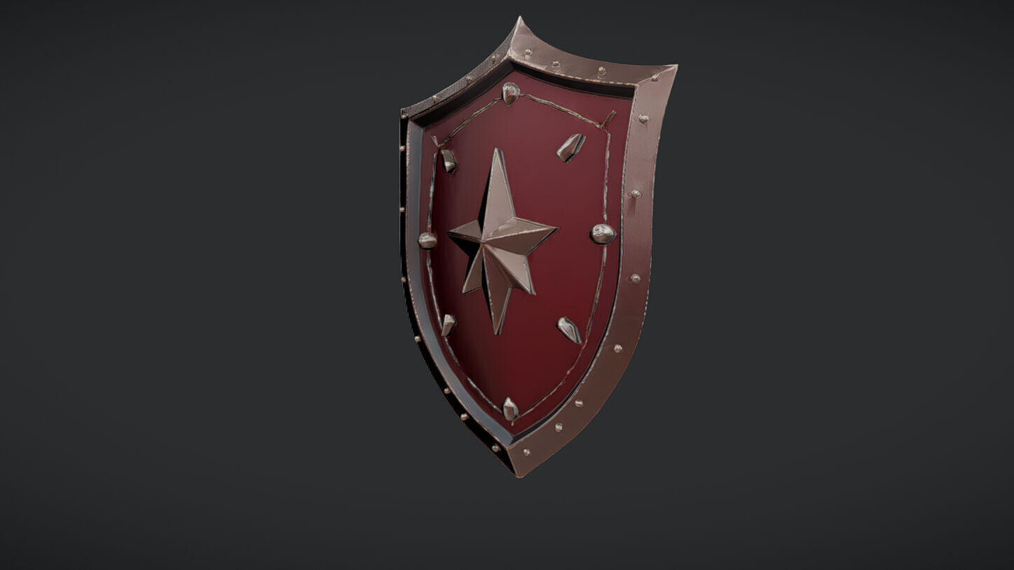 Decorative medieval shield 3D model_5