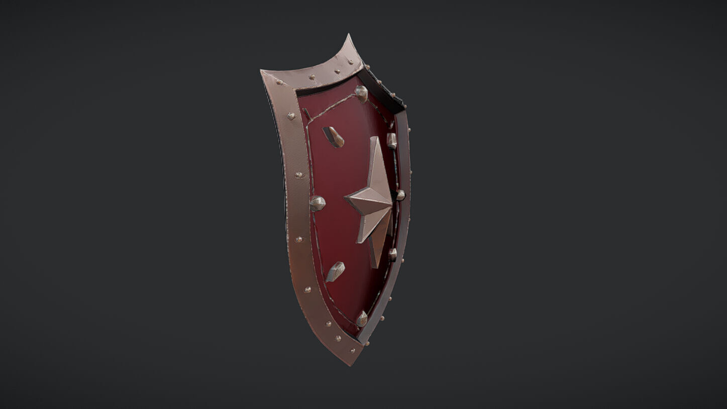 Decorative medieval shield 3D model_2