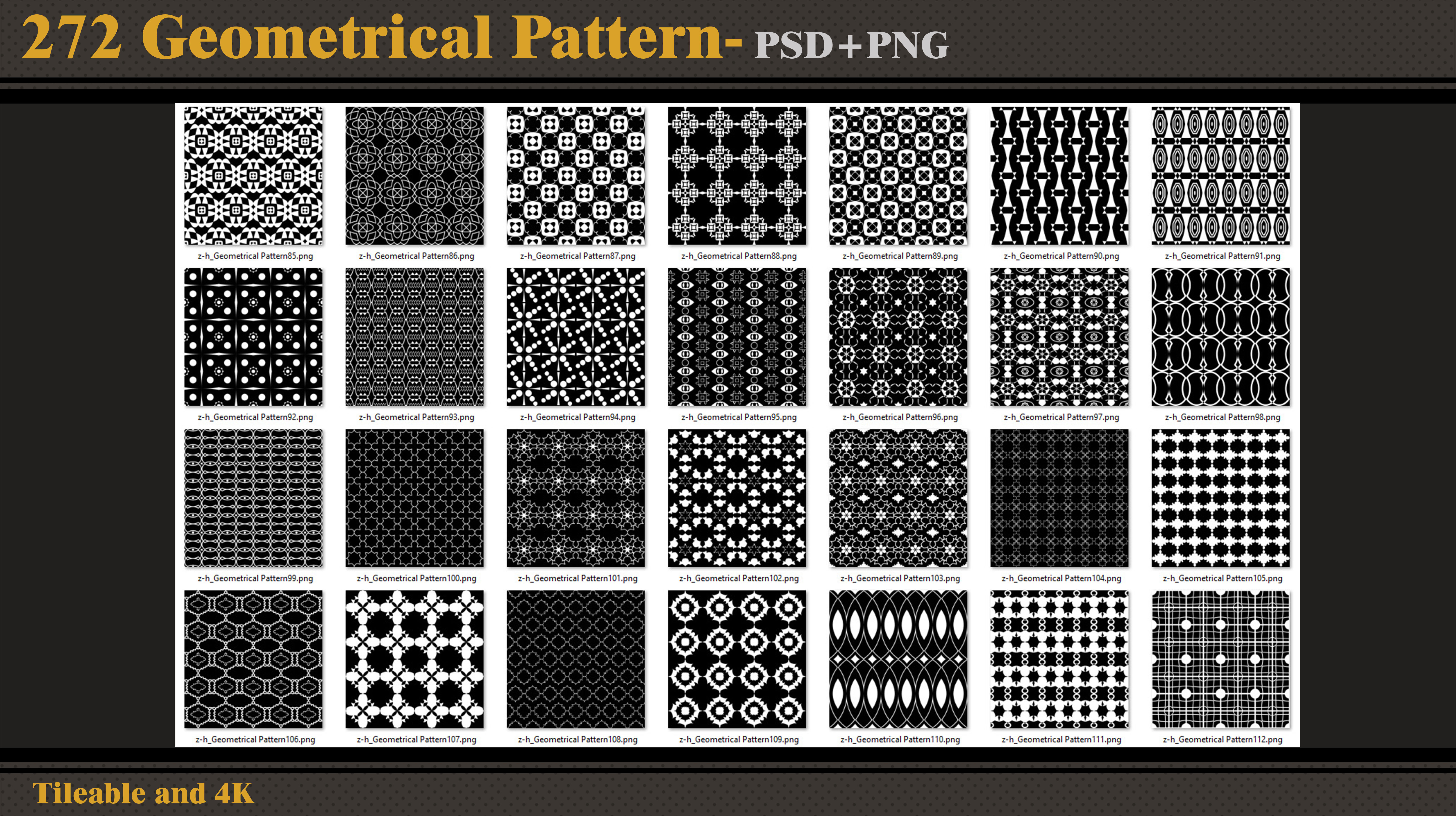 272 Geometrical Patterns-seamless- 4K PNG-PSD Texture_6