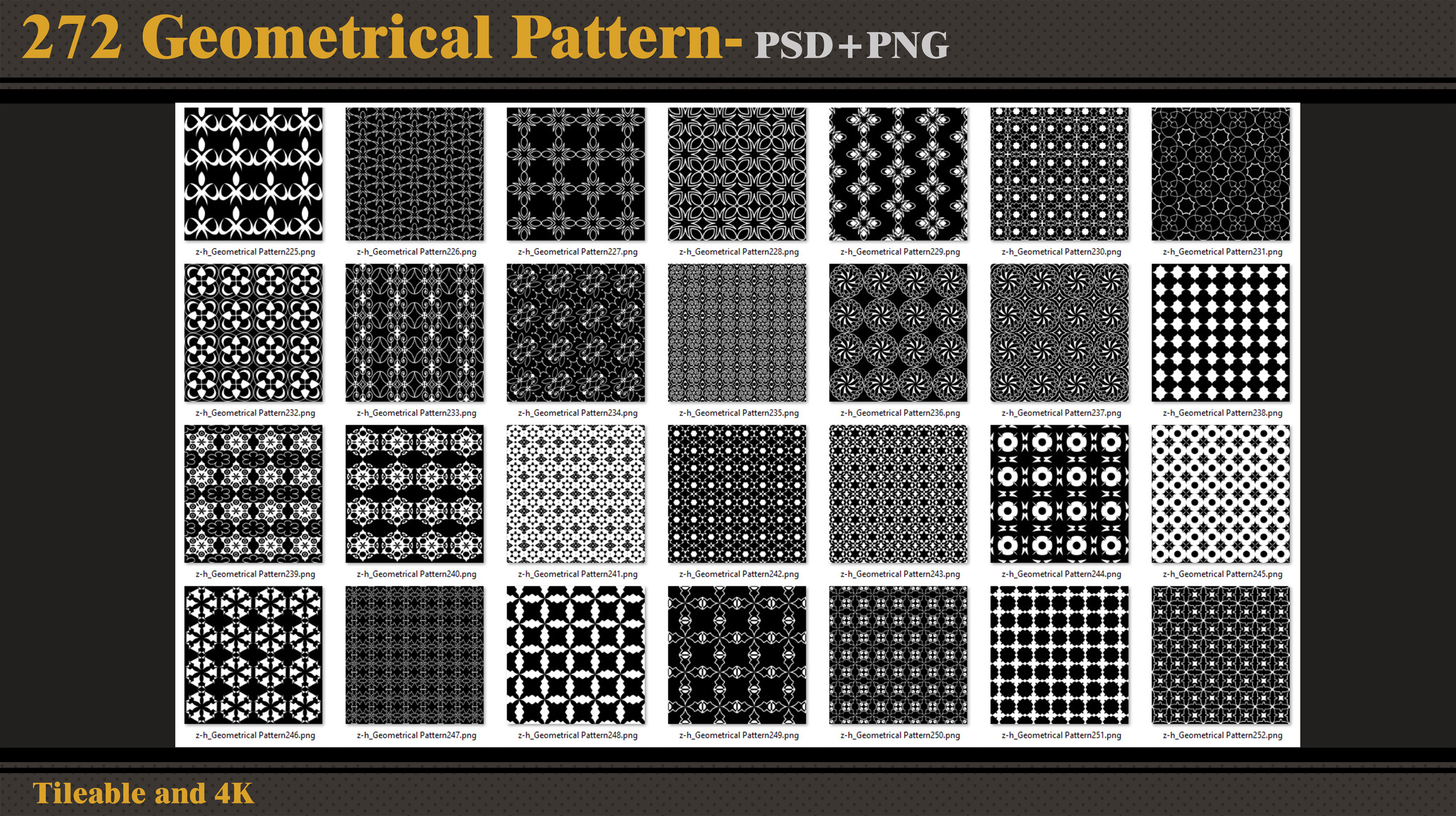 272 Geometrical Patterns-seamless- 4K PNG-PSD Texture_1