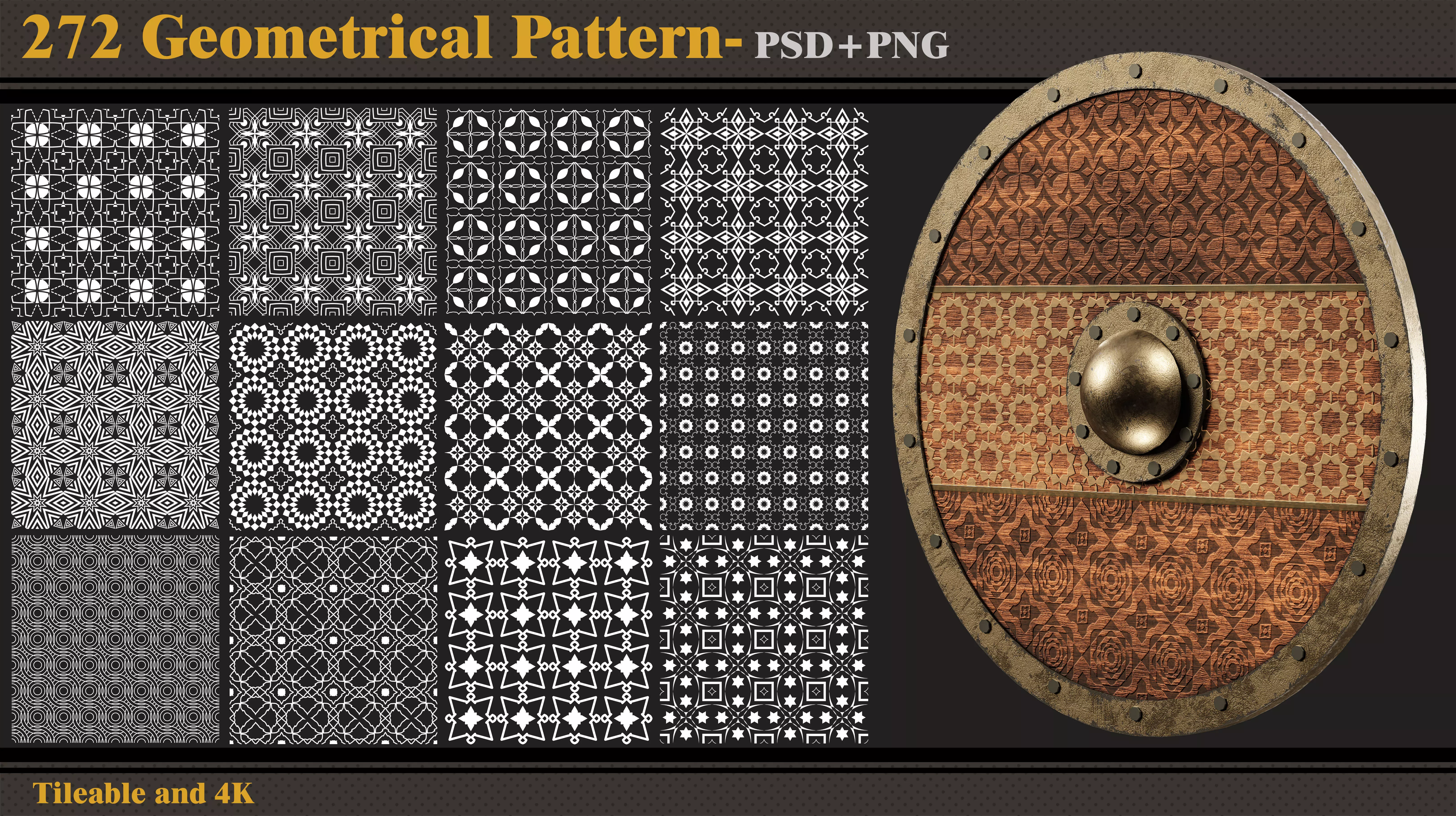 272 Geometrical Patterns-seamless- 4K PNG-PSD Texture_0
